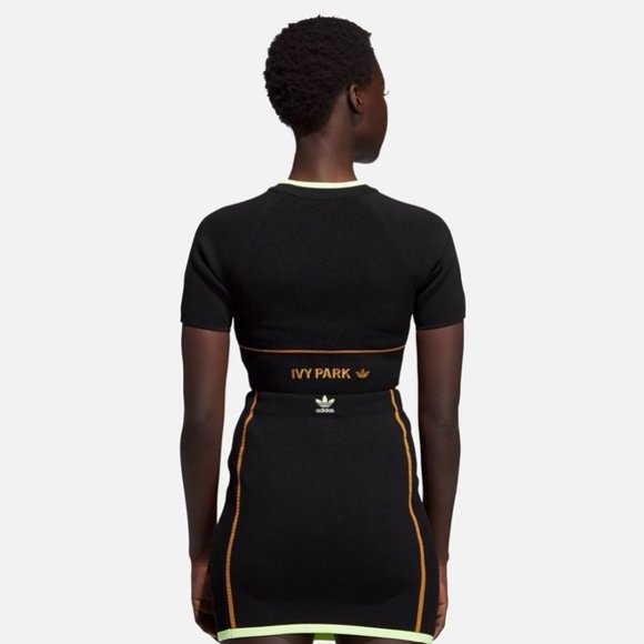 ADIDAS x IVY PARK Black Mesh Knit Crop Top - Picture 2 of 8